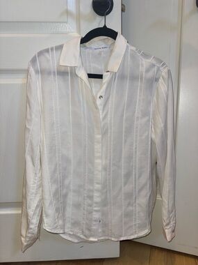 Bella Dahl White Vertical-Stripe Button-Up Shirt